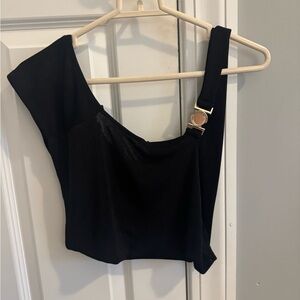 Elegant Black One-Shoulder Top